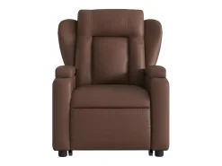 Poltrona*vidaxl Poltrona reclinável elevatória couro artificial Castanho