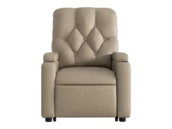Poltrona|vidaxl Poltrona reclinável elevatória elétrica couro artif. cappuccino Castanho