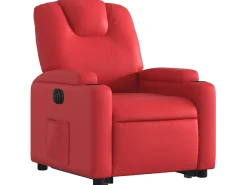 Poltrona| Poltrona reclinável elevatória elétrica couro artif. PT114862 Vermelho