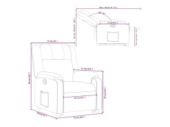 Poltrona*vidaxl Poltrona reclinável elevatória couro artificial cor Creme