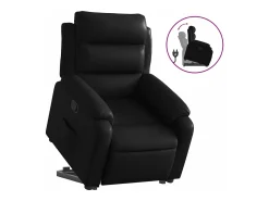 Poltrona* Poltrona reclinável elevatória couro artificial PT527944 Preto