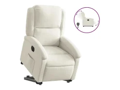 Poltrona*vidaxl Poltrona reclinável elevatória elétrica veludo Creme