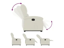 Poltrona*vidaxl Poltrona reclinável elevatória elétrica veludo Creme