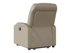 Hot vidaxl Poltrona reclinável elevatória couro artificial cor cappuccino Castanho