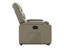 Hot vidaxl Poltrona reclinável elevatória couro artificial cor cappuccino Castanho