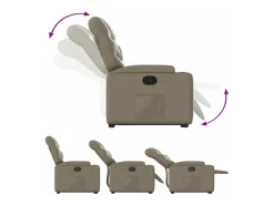 Hot vidaxl Poltrona reclinável elevatória couro artificial cor cappuccino Castanho