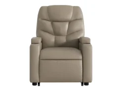 Hot vidaxl Poltrona reclinável elevatória couro artificial cor cappuccino Castanho