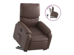 Poltrona* Poltrona reclinável elevatória couro artificial PT608628 Castanho