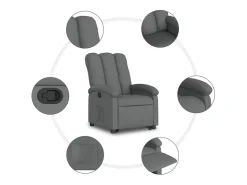 Poltrona|vidaxl Poltrona reclinável elevatória tecido -escuro Cinzento