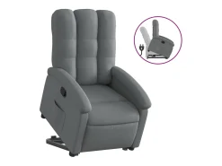 Poltrona|vidaxl Poltrona reclinável elevatória tecido -escuro Cinzento