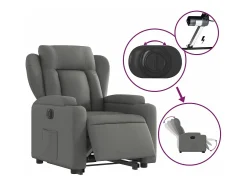 Poltrona|vidaxl Poltrona reclinável elevatória elétrica tecido -escuro Cinzento