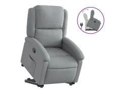 Sale vidaxl Poltrona reclinável elevatória tecido -claro Cinzento