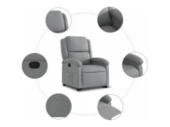 Sale vidaxl Poltrona reclinável elevatória tecido -claro Cinzento