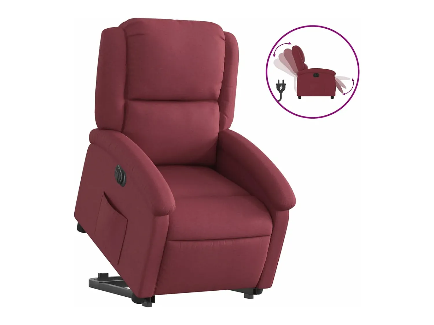 Hot vidaxl Poltrona reclinável elevatória elétrica tecido -tinto Vermelho