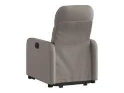 Hot vidaxl Poltrona reclinável elevatória tecido cinzento-acastanhado Taupe