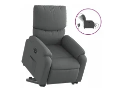 Sale vidaxl Poltrona reclinável elevatória elétrica tecido -escuro Cinzento