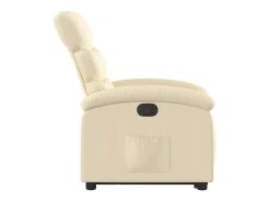 vidaxl Poltrona reclinável elevatória elétrica tecido cor Creme