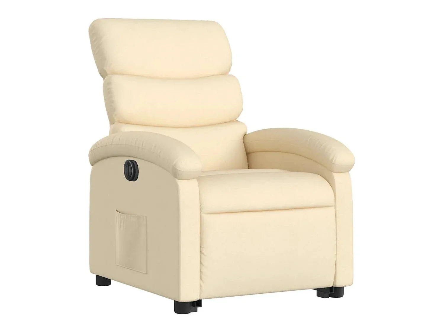 vidaxl Poltrona reclinável elevatória elétrica tecido cor Creme