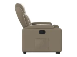vidaxl Poltrona reclinável elevatória couro artificial cor cappuccino Castanho