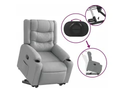 Poltrona|vidaxl Poltrona reclinável elevatória tecido -claro Cinzento