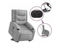 Poltrona|vidaxl Poltrona reclinável elevatória tecido -claro Cinzento