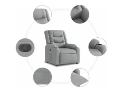 Poltrona|vidaxl Poltrona reclinável elevatória tecido -claro Cinzento