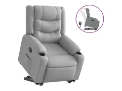 Poltrona|vidaxl Poltrona reclinável elevatória tecido -claro Cinzento