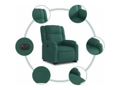 Poltrona|vidaxl Poltrona reclinável elevatória elétrica tecido -escuro Verde