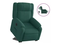 Poltrona|vidaxl Poltrona reclinável elevatória elétrica tecido -escuro Verde