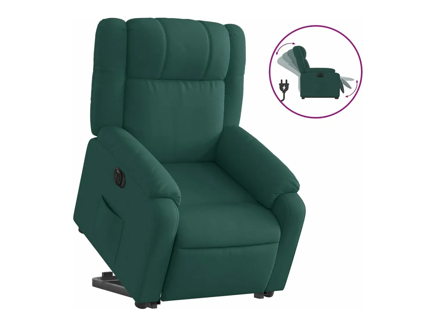 Poltrona|vidaxl Poltrona reclinável elevatória elétrica tecido -escuro Verde