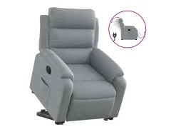 Poltrona* Poltrona reclinável elevatória elétrica tecido cinzento-claro PT368878 Cinzento claro