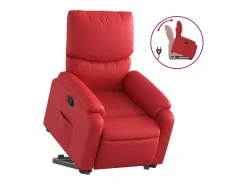 vidaxl Poltrona reclinável elevatória couro artificial^ Poltrona