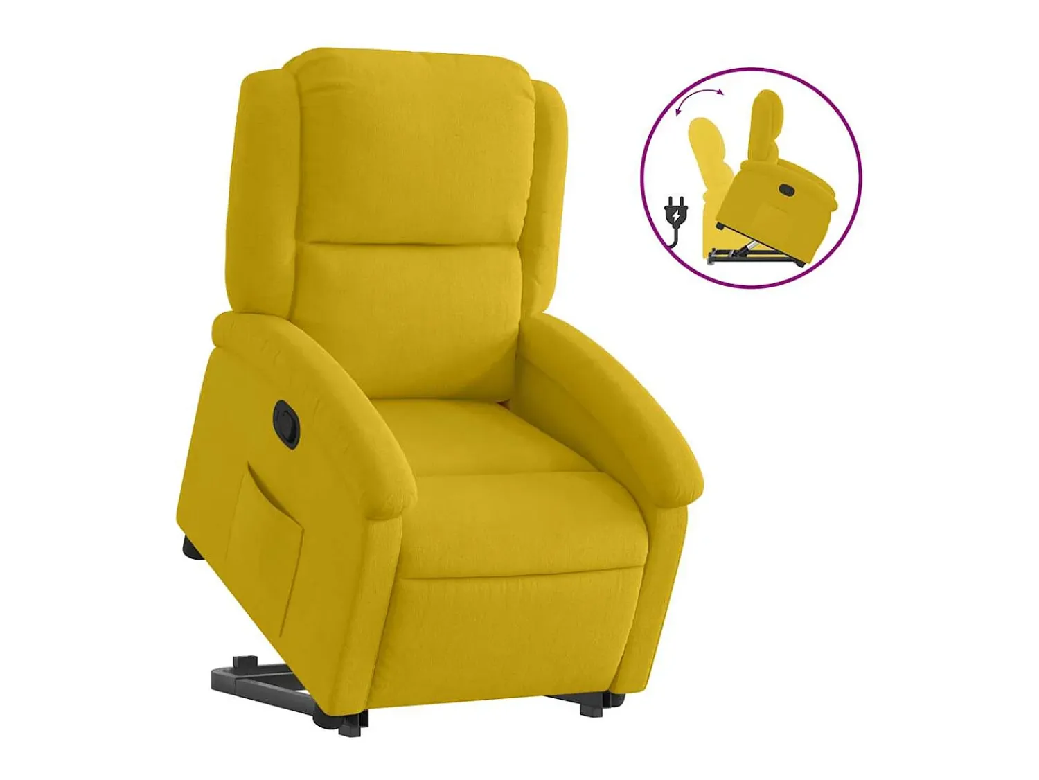 Poltrona*vidaxl Poltrona reclinável elevatória veludo Amarelo