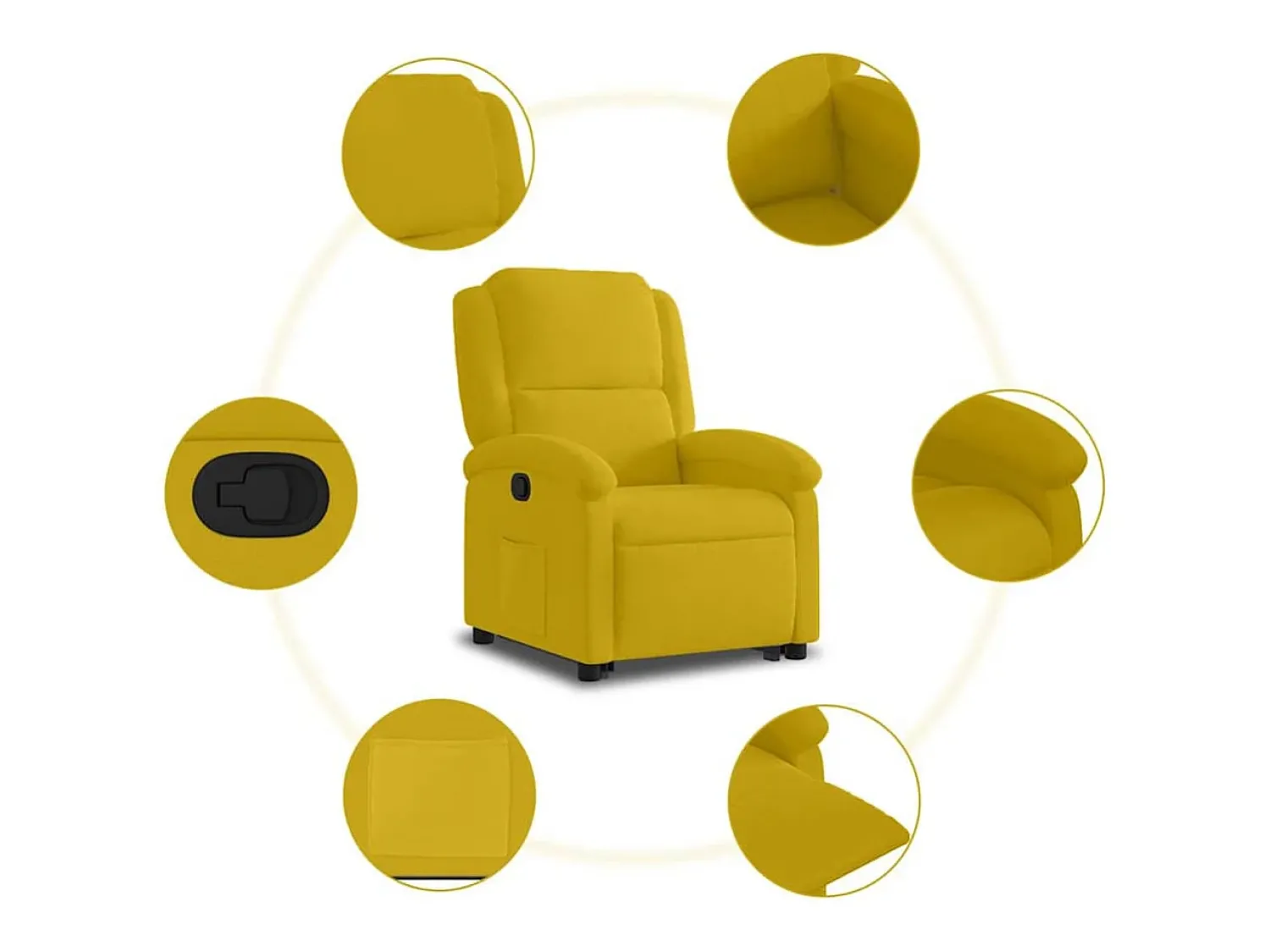 Poltrona*vidaxl Poltrona reclinável elevatória veludo Amarelo