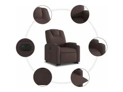 Discount vidaxl Poltrona reclinável elevatória elétrica tecido -escuro Castanho
