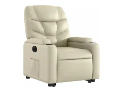 Poltrona* Poltrona reclinável elevatória elétrica couro artificial PT519446 Creme