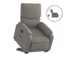 Discount vidaxl Poltrona reclinável elevatória elétrica cinza-acastanhado Taupe