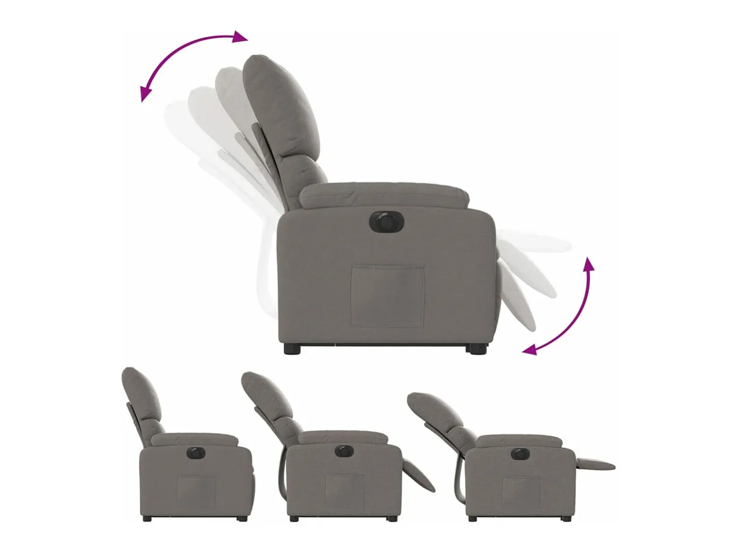 Discount vidaxl Poltrona reclinável elevatória elétrica cinza-acastanhado Taupe