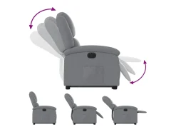 Poltrona*vidaxl Poltrona reclinável elevatória elétrica tecido -claro Cinzento