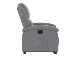 Poltrona*vidaxl Poltrona reclinável elevatória elétrica tecido -claro Cinzento