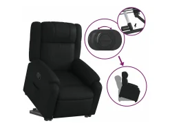 Poltrona| Poltrona reclinável elevatória couro artificial PT420904 Preto