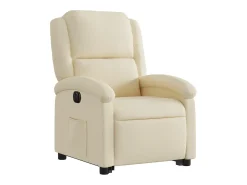 Discount vidaxl Poltrona reclinável elevatória elétrica tecido cor Creme
