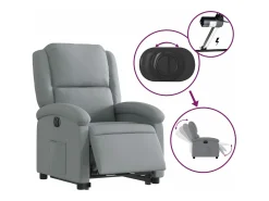 Poltrona* Poltrona reclinável elevatória elétrica tecido cinzento-claro PT989070 Cinzento claro