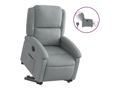 Poltrona* Poltrona reclinável elevatória elétrica tecido cinzento-claro PT989070 Cinzento claro