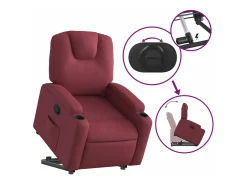 Clearance vidaxl Poltrona reclinável elevatória tecido tinto Vermelho