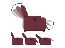 Clearance vidaxl Poltrona reclinável elevatória tecido tinto Vermelho