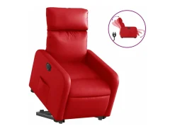 Best Poltrona reclinável elevatória elétrica couro artif. PT224542 Vermelho