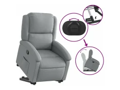 Outlet Poltrona reclinável elevatória tecido cinzento-claro PT526266 Cinzento claro