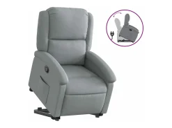 Outlet Poltrona reclinável elevatória tecido cinzento-claro PT526266 Cinzento claro