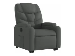 New vidaxl Poltrona reclinável elevatória tecido -escuro Cinzento